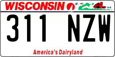 WI license plate 311NZW