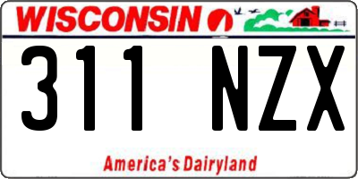 WI license plate 311NZX