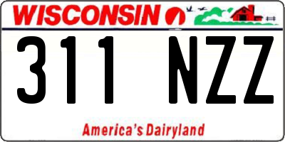 WI license plate 311NZZ