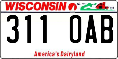 WI license plate 311OAB