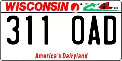 WI license plate 311OAD