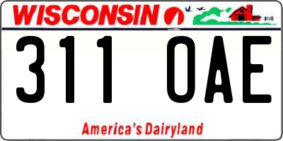WI license plate 311OAE