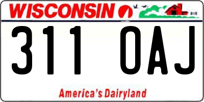WI license plate 311OAJ