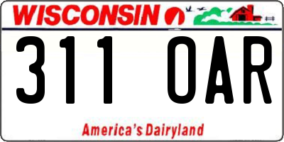 WI license plate 311OAR