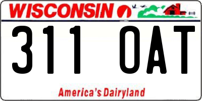 WI license plate 311OAT