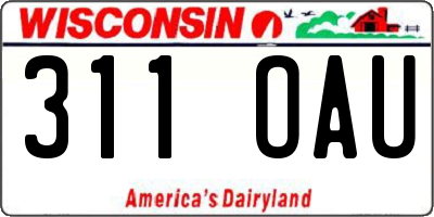 WI license plate 311OAU