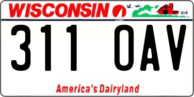WI license plate 311OAV