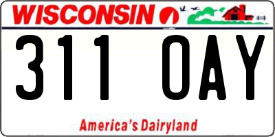 WI license plate 311OAY