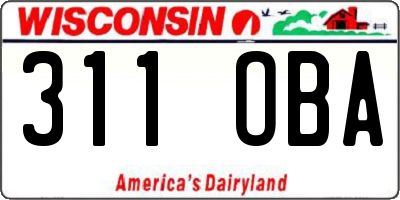 WI license plate 311OBA