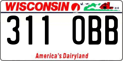 WI license plate 311OBB