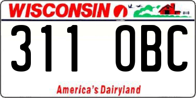 WI license plate 311OBC
