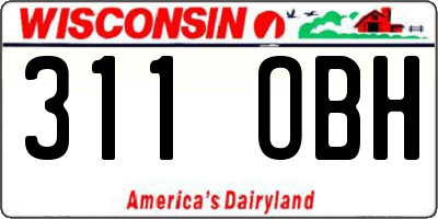 WI license plate 311OBH
