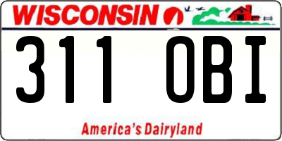 WI license plate 311OBI