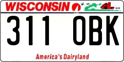 WI license plate 311OBK