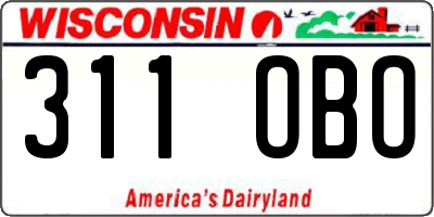 WI license plate 311OBO