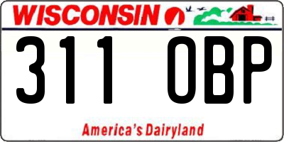 WI license plate 311OBP