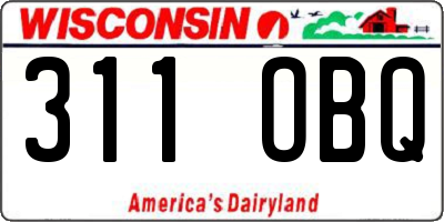 WI license plate 311OBQ