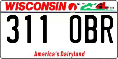 WI license plate 311OBR