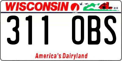 WI license plate 311OBS