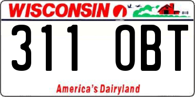 WI license plate 311OBT