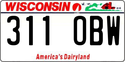 WI license plate 311OBW