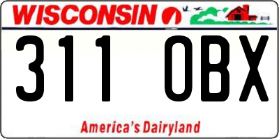 WI license plate 311OBX