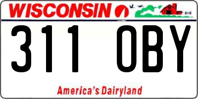 WI license plate 311OBY