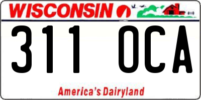 WI license plate 311OCA