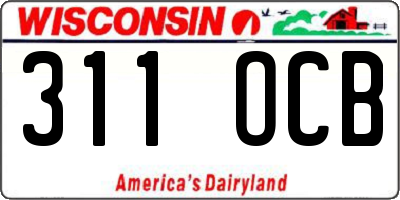 WI license plate 311OCB