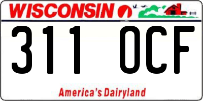 WI license plate 311OCF
