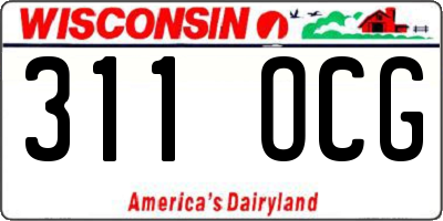 WI license plate 311OCG