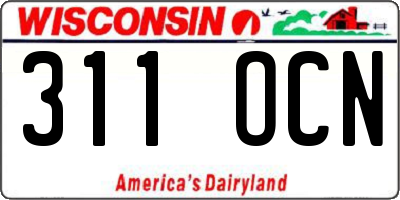 WI license plate 311OCN