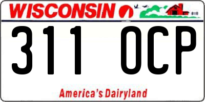 WI license plate 311OCP