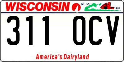 WI license plate 311OCV