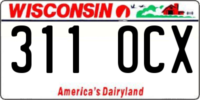 WI license plate 311OCX