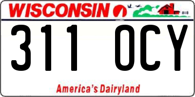 WI license plate 311OCY