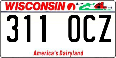 WI license plate 311OCZ