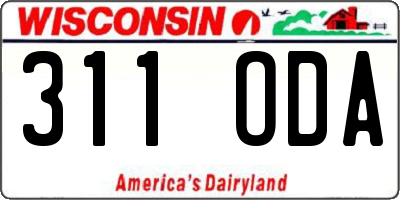 WI license plate 311ODA