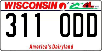 WI license plate 311ODD