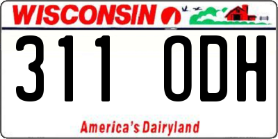 WI license plate 311ODH