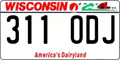 WI license plate 311ODJ
