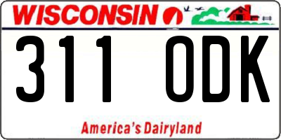 WI license plate 311ODK