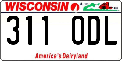 WI license plate 311ODL