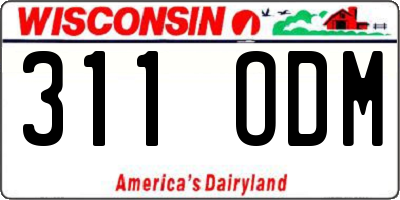 WI license plate 311ODM
