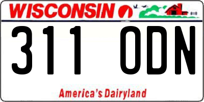 WI license plate 311ODN