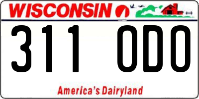WI license plate 311ODO