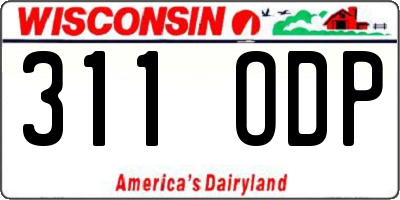 WI license plate 311ODP