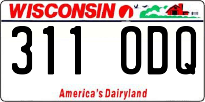 WI license plate 311ODQ