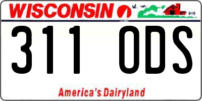 WI license plate 311ODS
