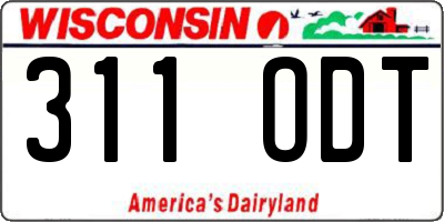WI license plate 311ODT